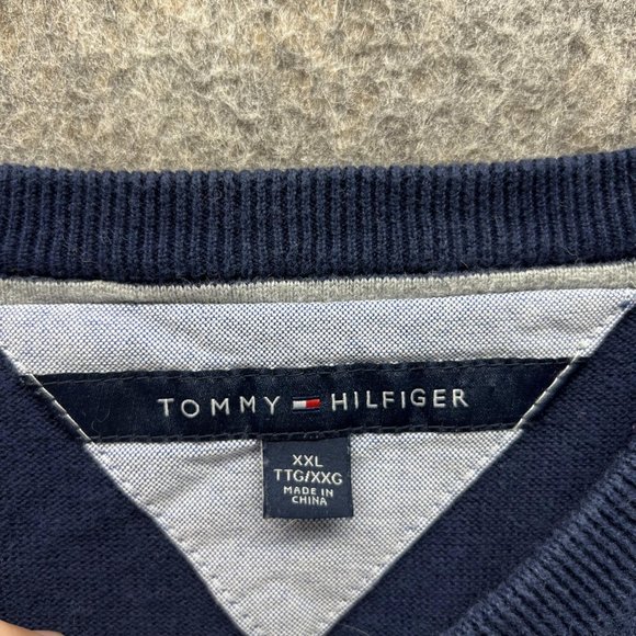 Tommy Hilfiger Sweater Men XXL Adult Blue Navy Outdoors Sleeveless Logo - Picture 6 of 10